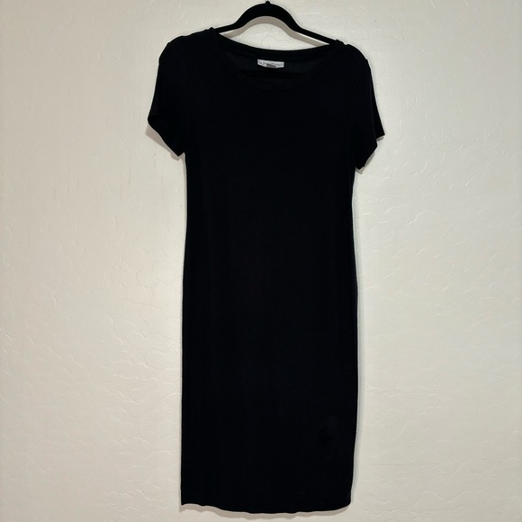 Motherhood Maternity Black Ribbed Knit Short Sleeve T-Shirt Dress Size M - Picture 7 of 11